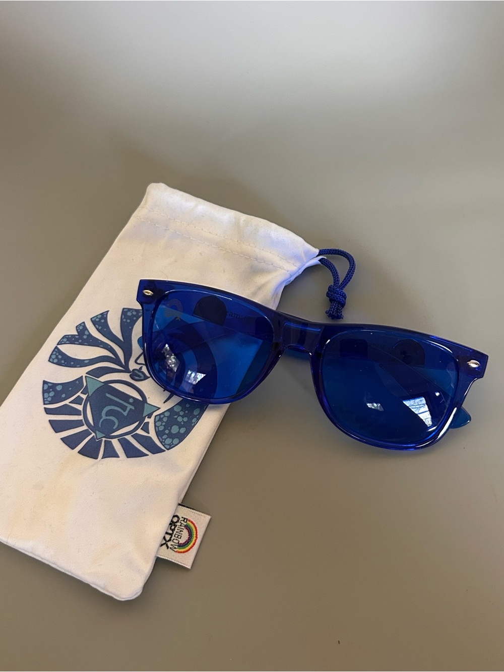 Rainbow OPTX Translucent Clarity Unisex Blue Sunglasses W/ Pouch